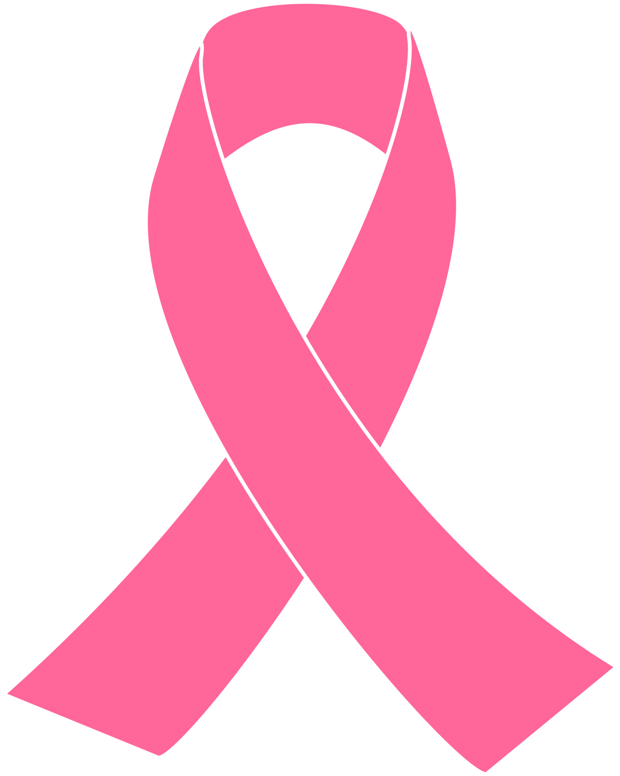 a pink ribbon on a white background