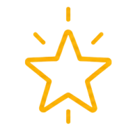 a yellow star on a white background
