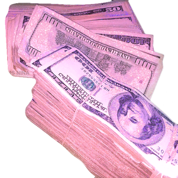 a pile of money on a white background