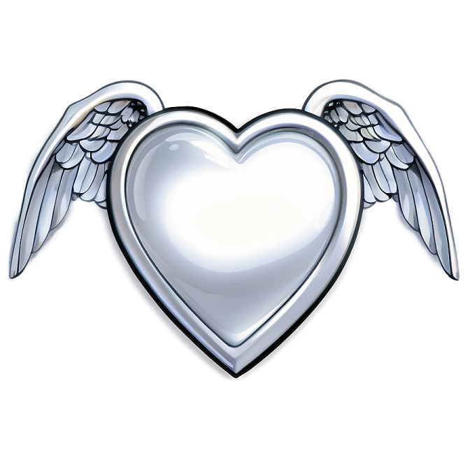 an angel heart with wings