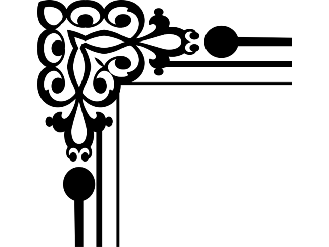 a black and white silhouette of an ornate frame