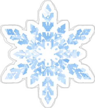 a blue snowflake on white background