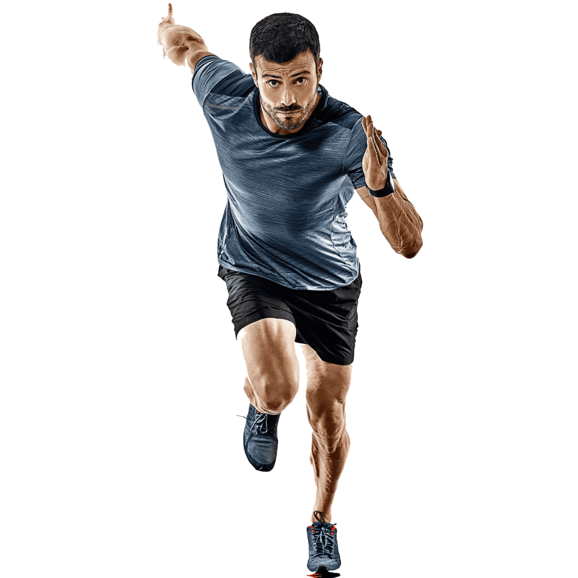 the man is running