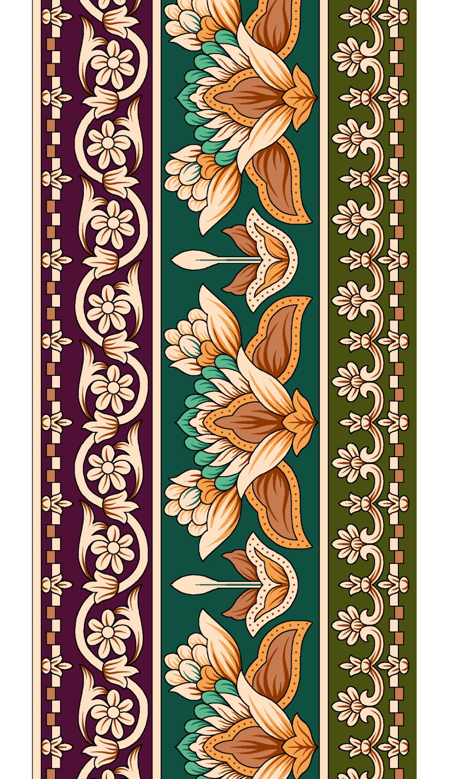 a floral border with flowers and leaves vector