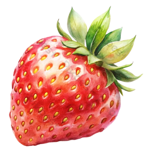 a watercolor painting of a strawberry