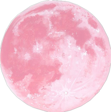 a pink moon on a white background
