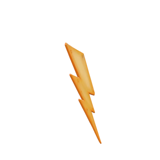a yellow lightning bolt on a white background