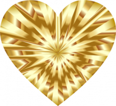 a golden heart shaped diamond