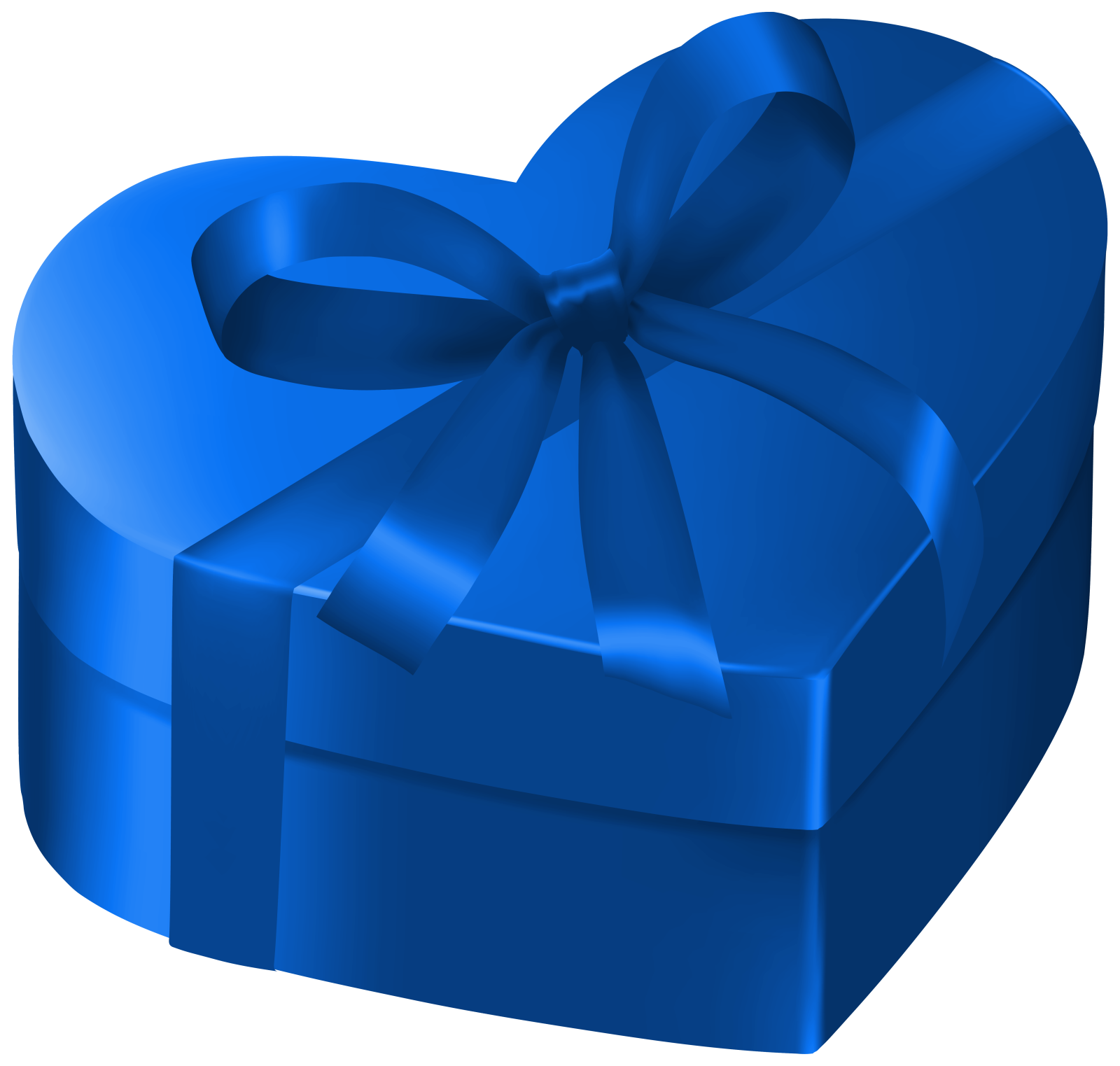 a blue heart shaped box with a bow