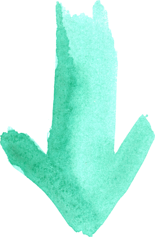 a green hand painted with watercolor