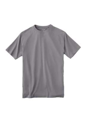 a grey t - shirt on a white background