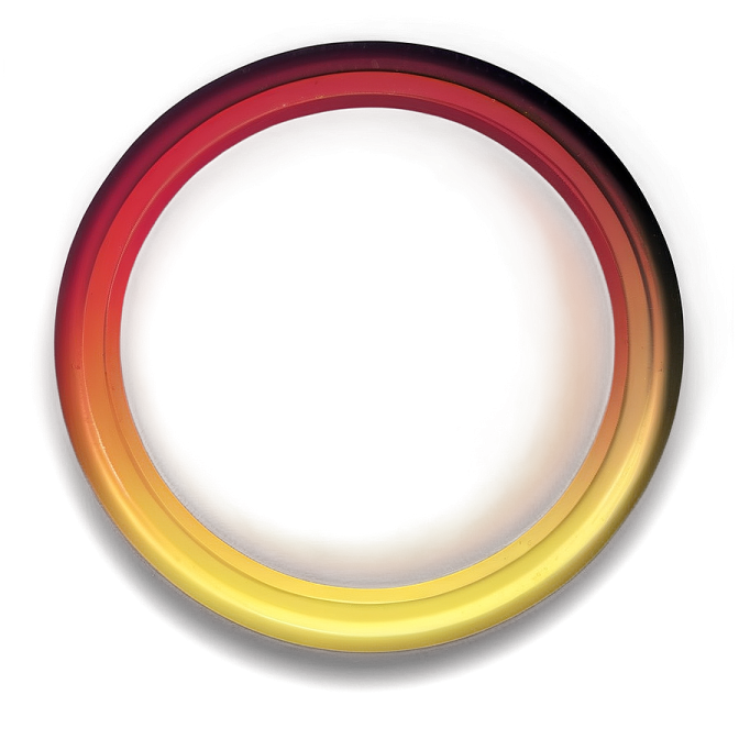a red and yellow ring on a white background