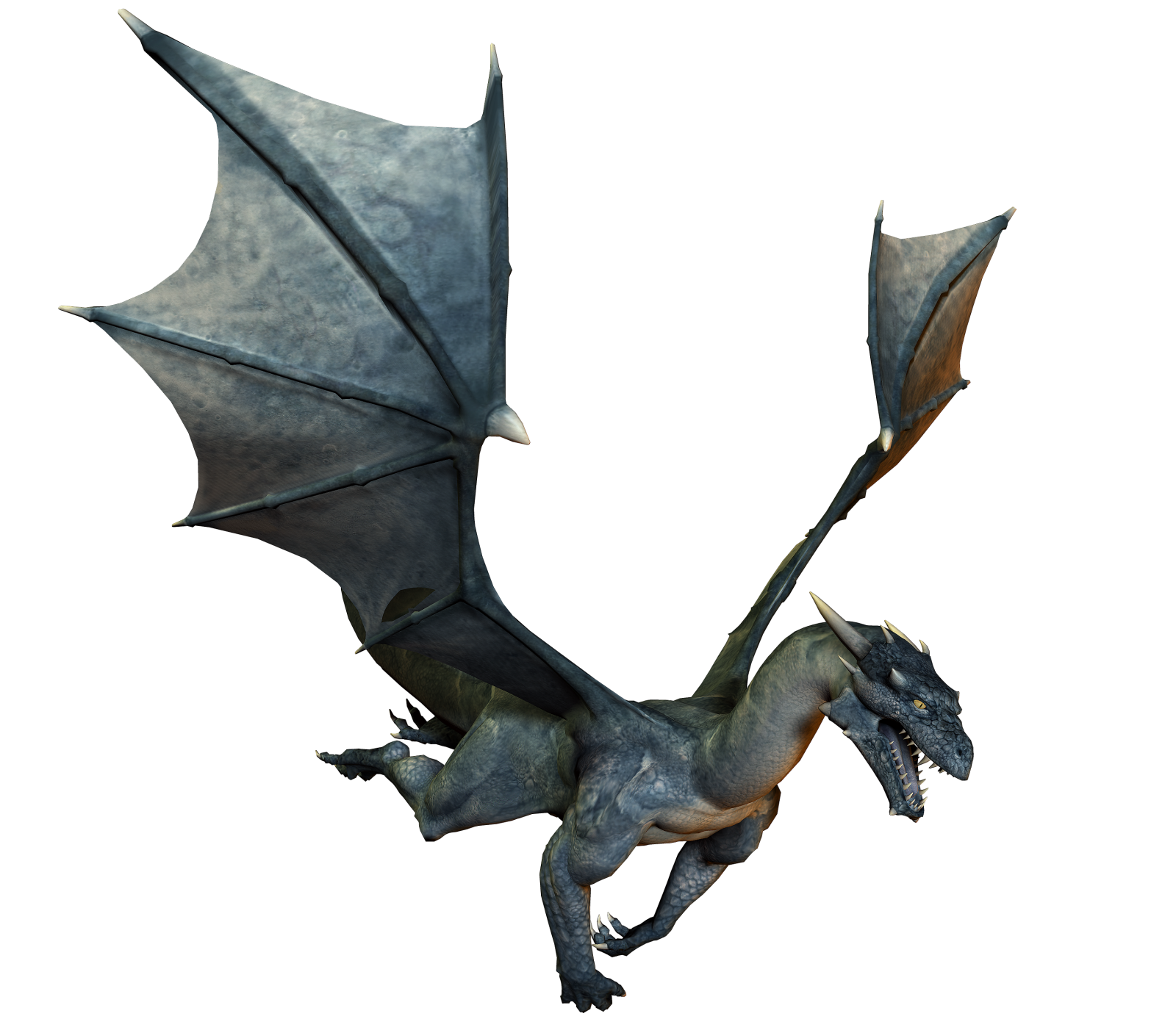 a 3d illustration of a flying dragon