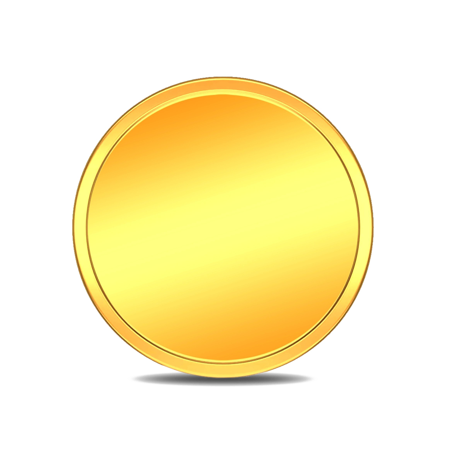 a gold coin on a white background