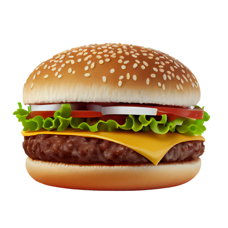 a hamburger on a white background