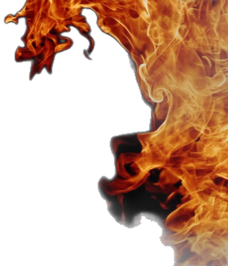 a fire on a white background