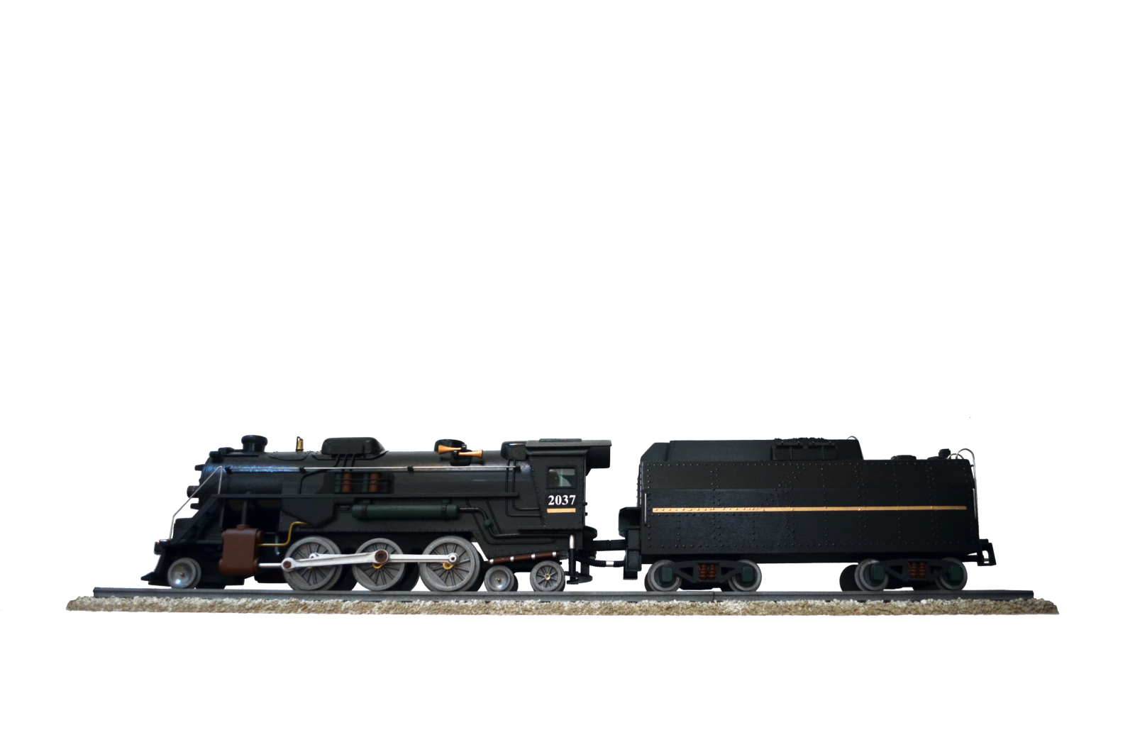 a model of a train on a white background