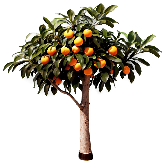a tree with oranges on it