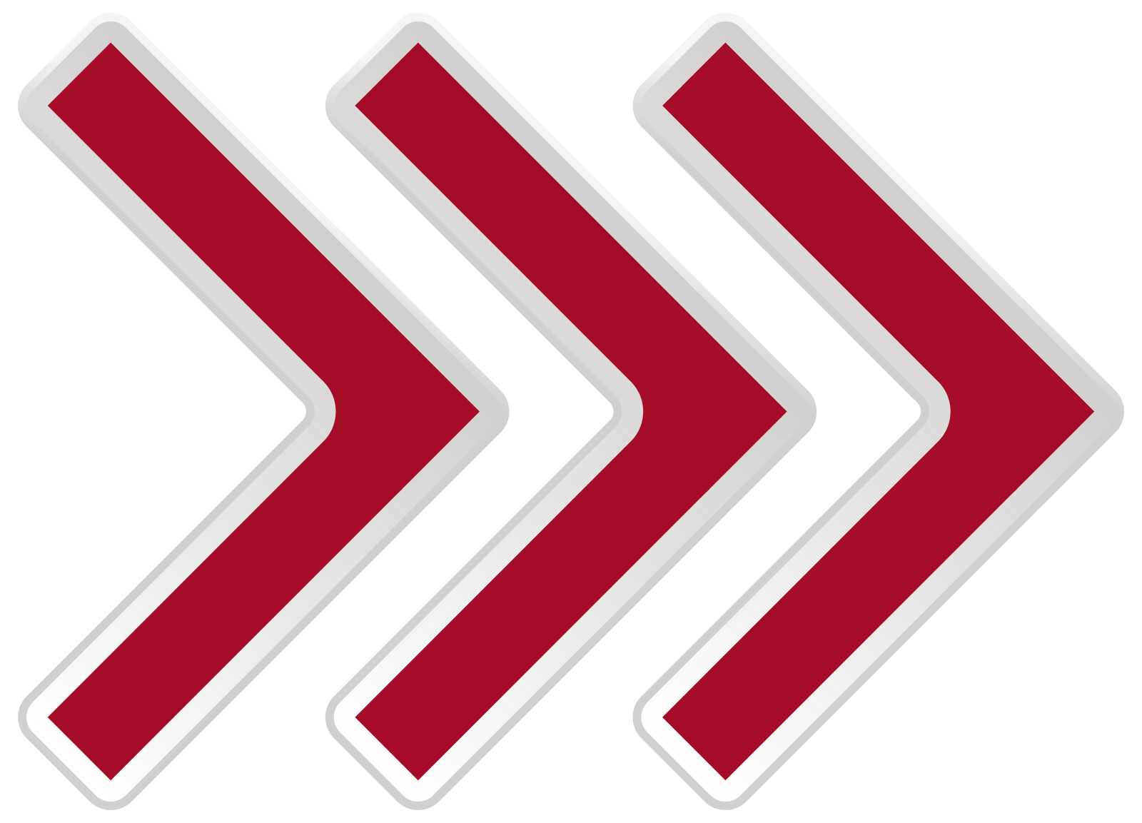 a red arrow with white arrows on it