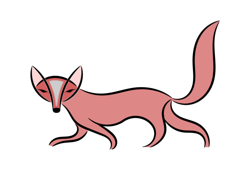 an illustration of a red fox