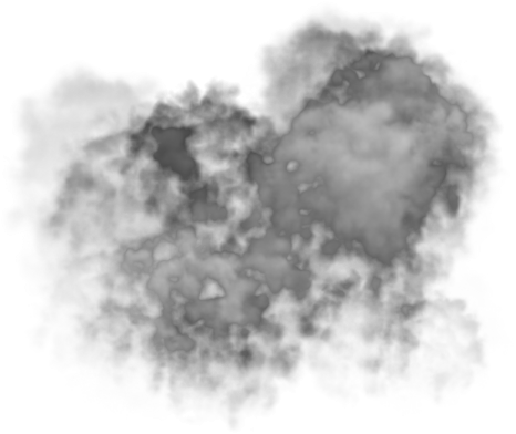a heart made of smoke on white background