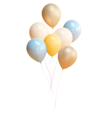 a bunch of balloons on a white background