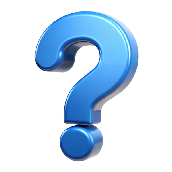 a blue question sign on a white background