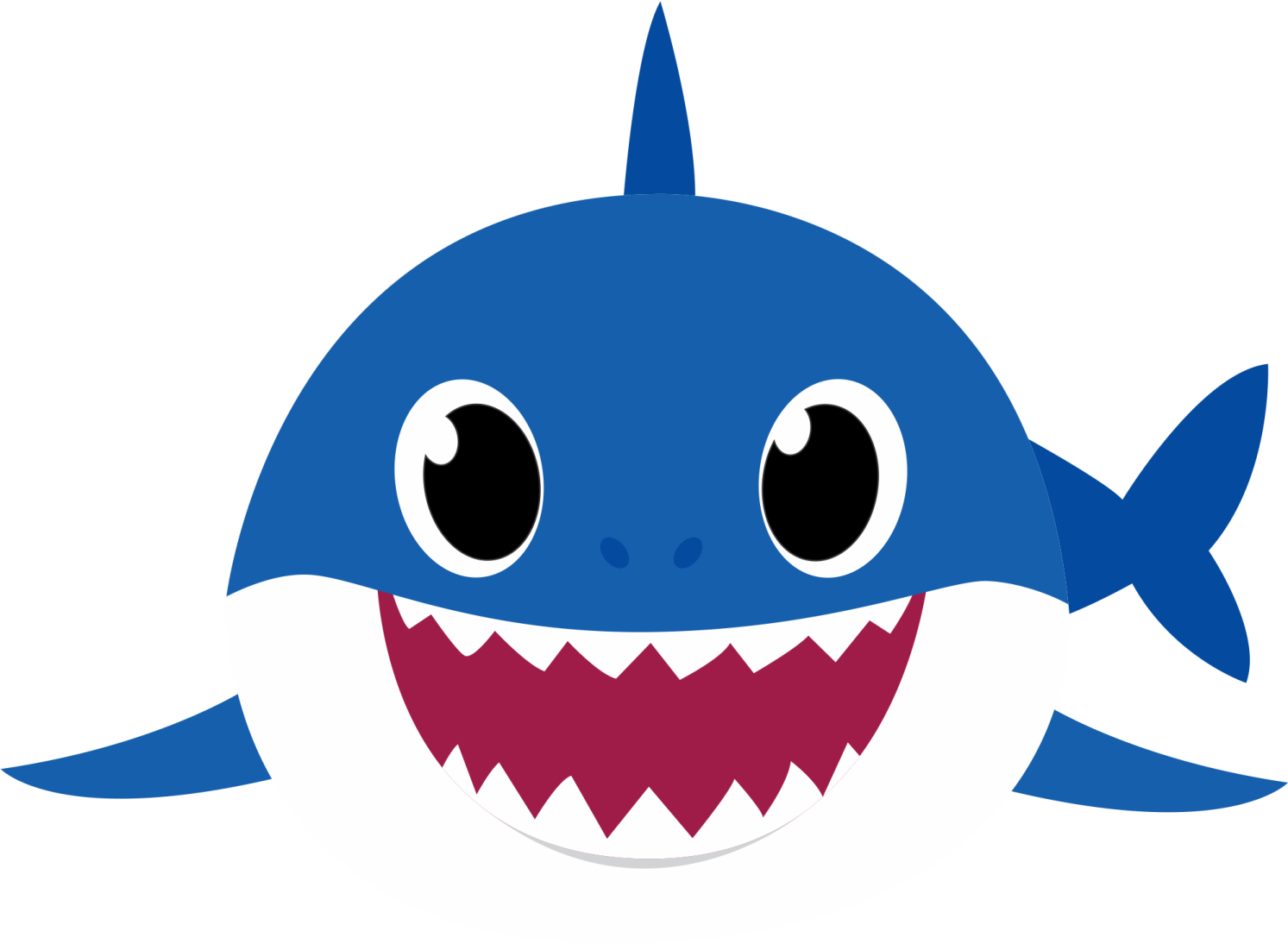 a cartoon shark with its mouth open