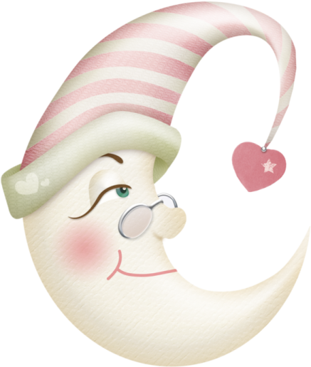 an illustration of a crescent with a heart on it