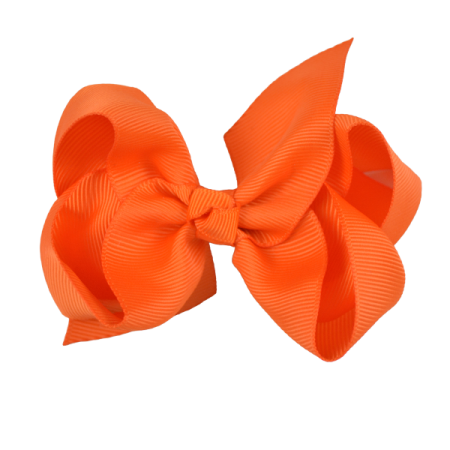 a large orange bow on a white background