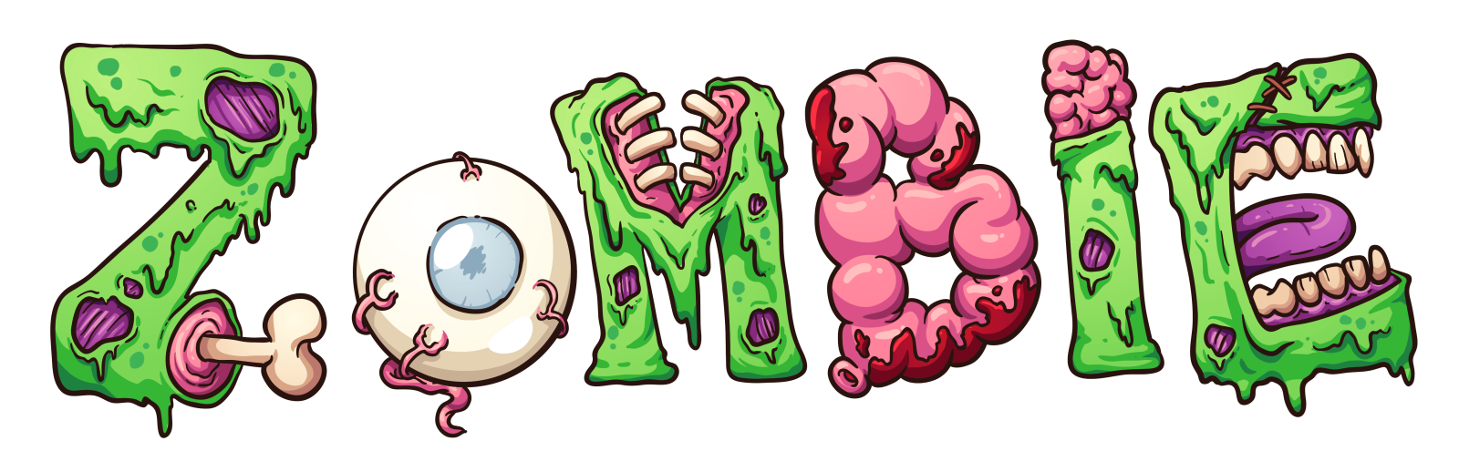a zombie font that says zombie