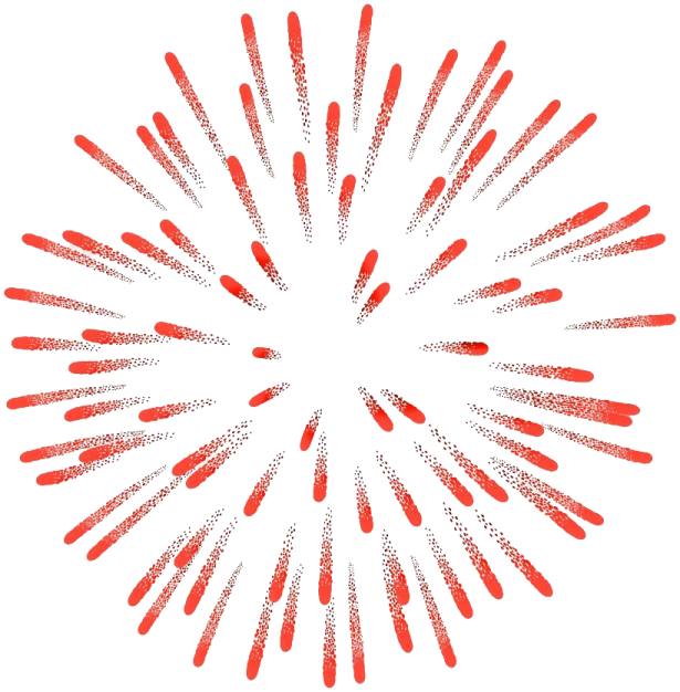 a circle made up of red and white dots