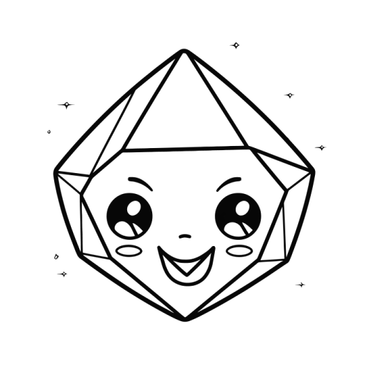 a black and white drawing of a smiling face