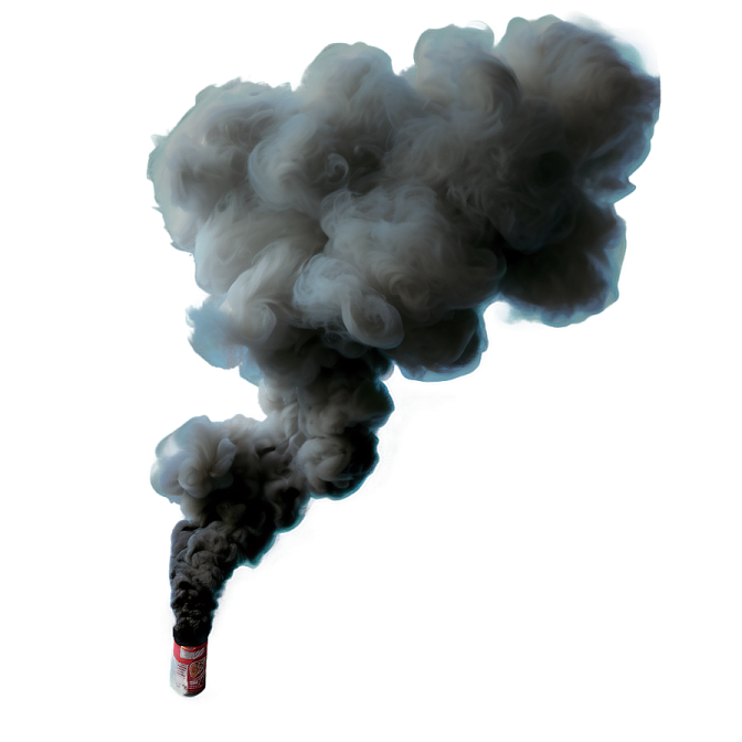 black smoke coming from a bottle on a white background