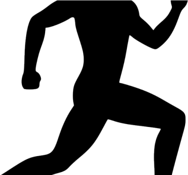 a silhouette of a man running