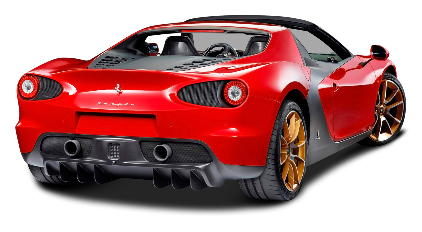 a red sports car on a white background