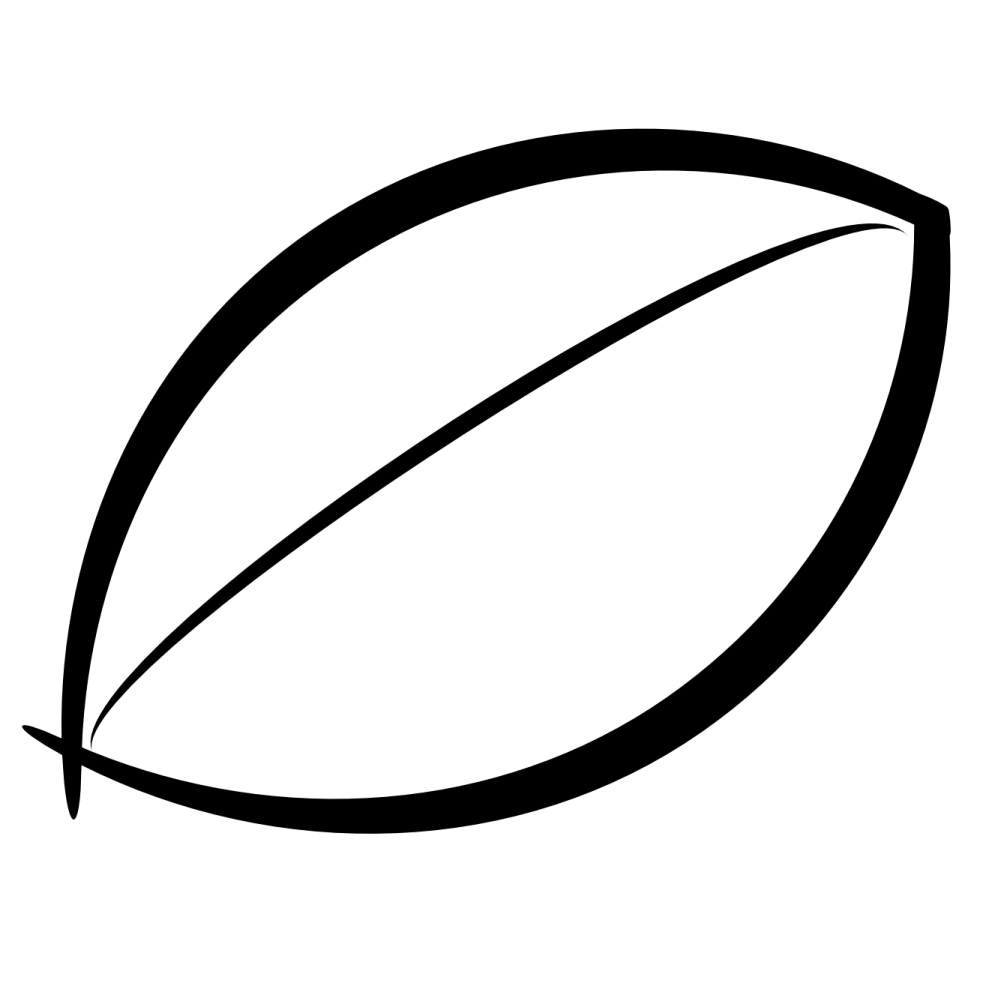 a black and white drawing of a leaf
