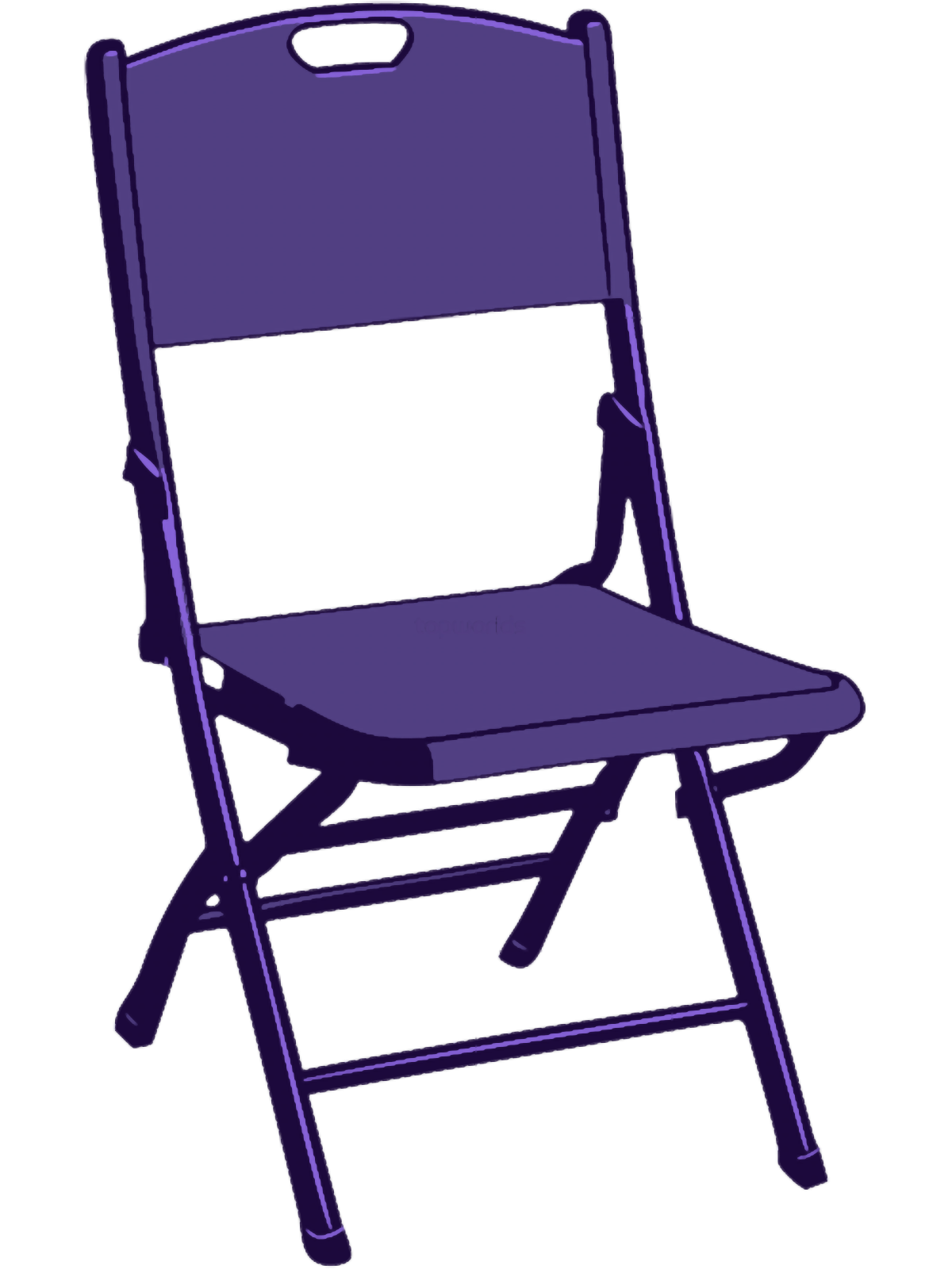 a purple folding chair