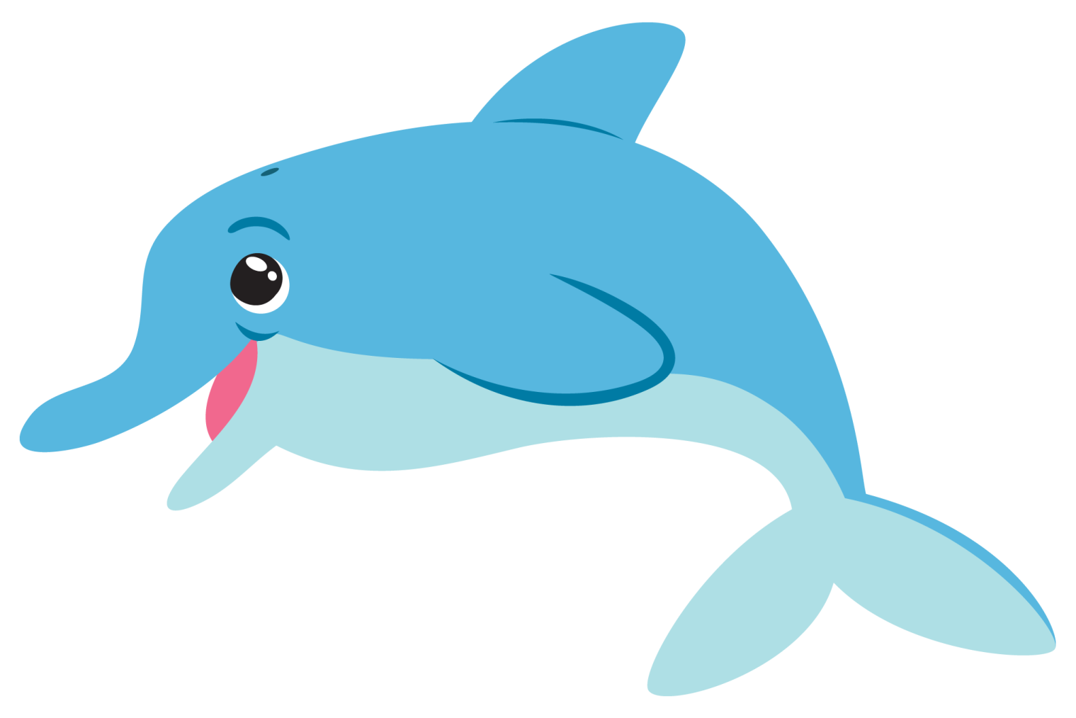 a blue dolphin with its mouth open