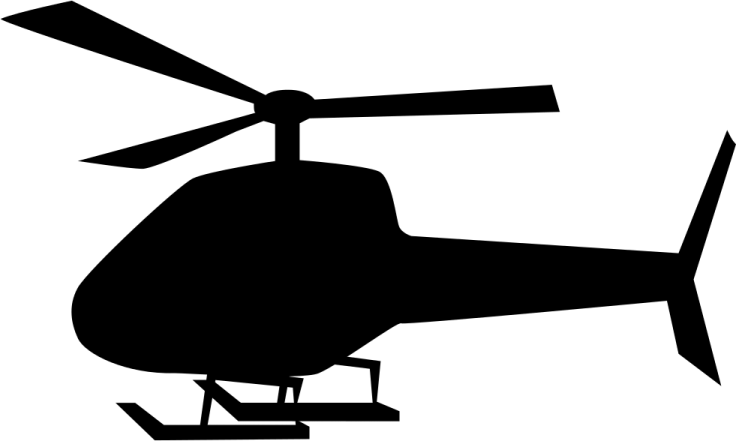 a black and white silhouette of a helicopter