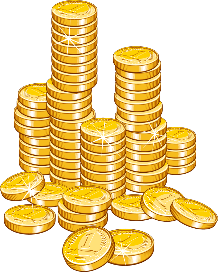 a pile of gold coins