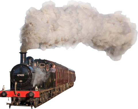 a train with smoke coming out of it