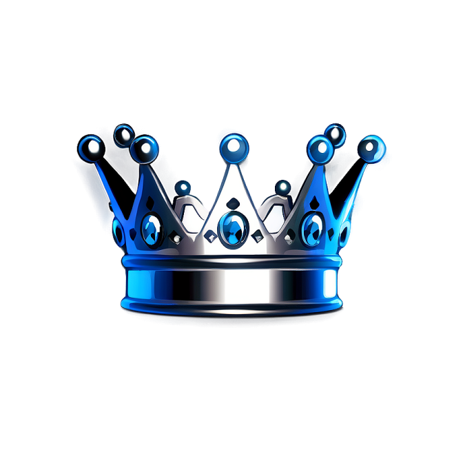 a blue crown on a white background