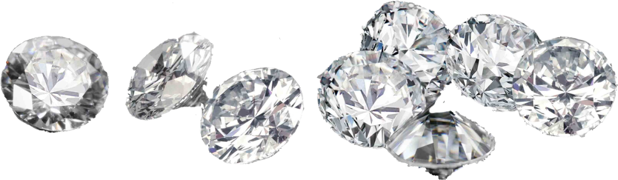 a group of diamonds on white background
