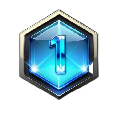 a blue icon with the number 1 on it