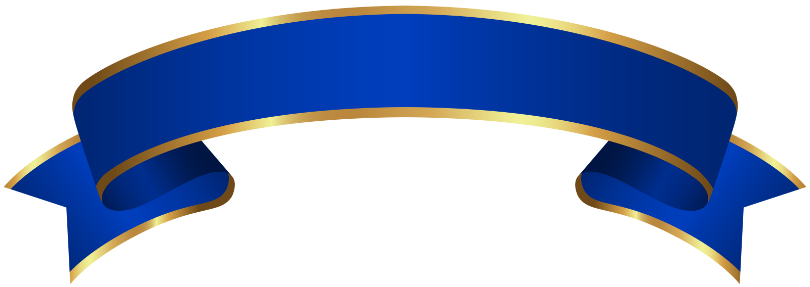 a blue and gold ribbon