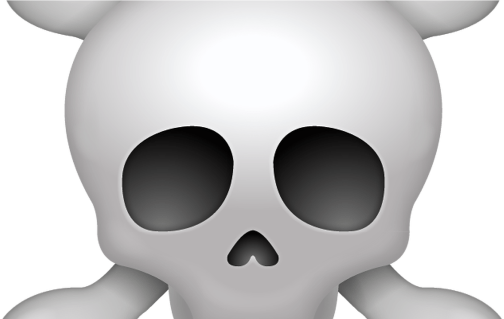 a skull and crossbone on a white background
