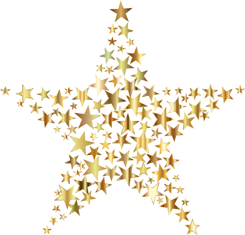 gold stars on a white background
