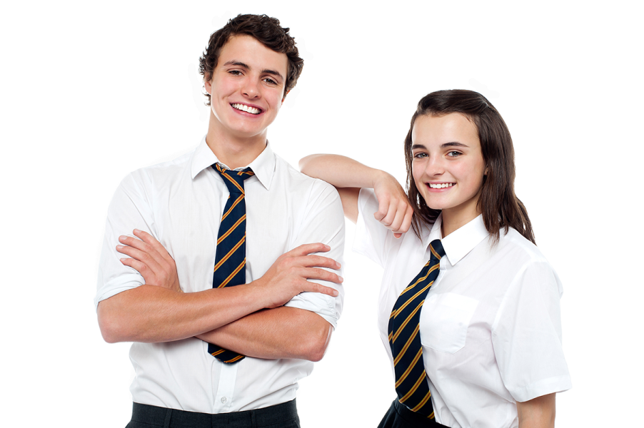 a couple of young people standing next to each other