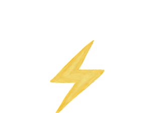 a drawing of a lightning on a white background